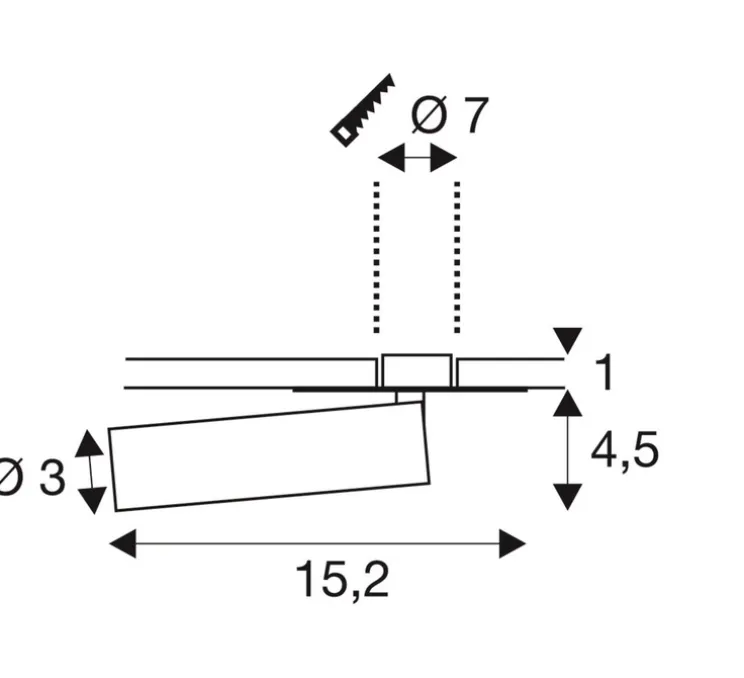 Spot encastrable, Karpo, blanc, LED, 3000K, 470lm, L15,2cm, H5,5cm- Slv