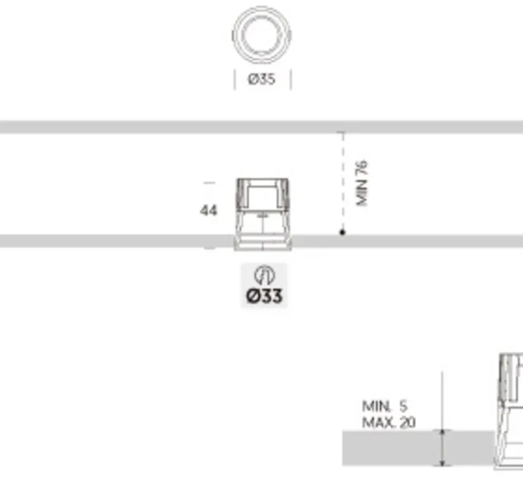 Spot encastrable, Kono Mini, noir, LED, 2700K, 290 lm, Ø3,5cm, H7,5cm - ONOK