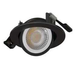 Spot encastrable, Lecco, noir, IP65, LED, dim, 2700-3000-4000K, 662-724 lm, Ø8cm, H3,2cm - Solum