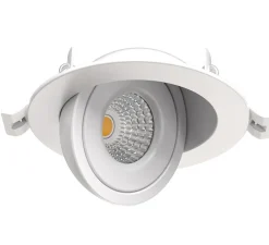 Spot encastrable, Léo orientable, blanc, IP65, LED, dim, 2700, 3000 ou 4000K, 650-690 lm, Ø10cm, H3,6cm - Solum