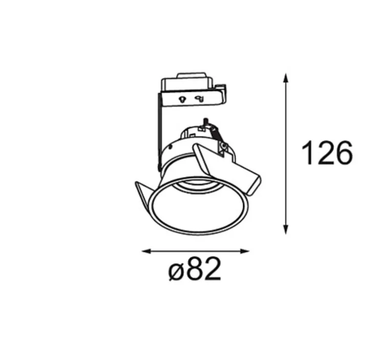 Spot encastrable, Lotis Round Recessed 82 1x, noir, Ø8,2cm, H12,6cm - Modular