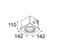 Spot encastrable, Marcel, 15°, noir, LED, 2700K, 2174lm, L14,2cm, H11cm - Modular