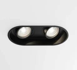 Spot encastrable, Minima Round Twin Adjustable, noir mat, L19,2cm, H10cm - Astro