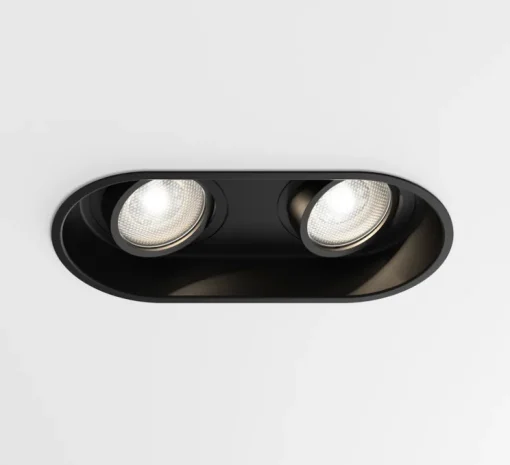 Spot encastrable, Minima Round Twin Adjustable, noir mat, L19,2cm, H10cm - Astro
