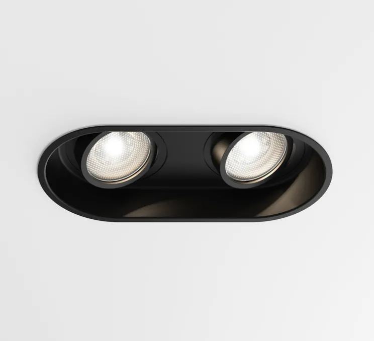 Spot encastrable, Minima Round Twin Adjustable, noir mat, L19,2cm, H10cm - Astro