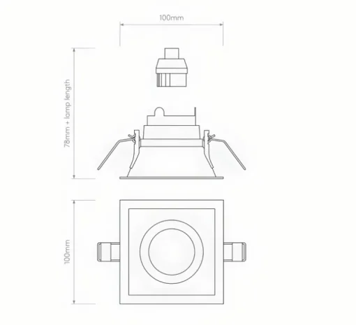 Spot encastrable, Minima Slimline Square Fixed Fire-Rated, blanc, IP65, L10cm, H7,8cm - ASTRO
