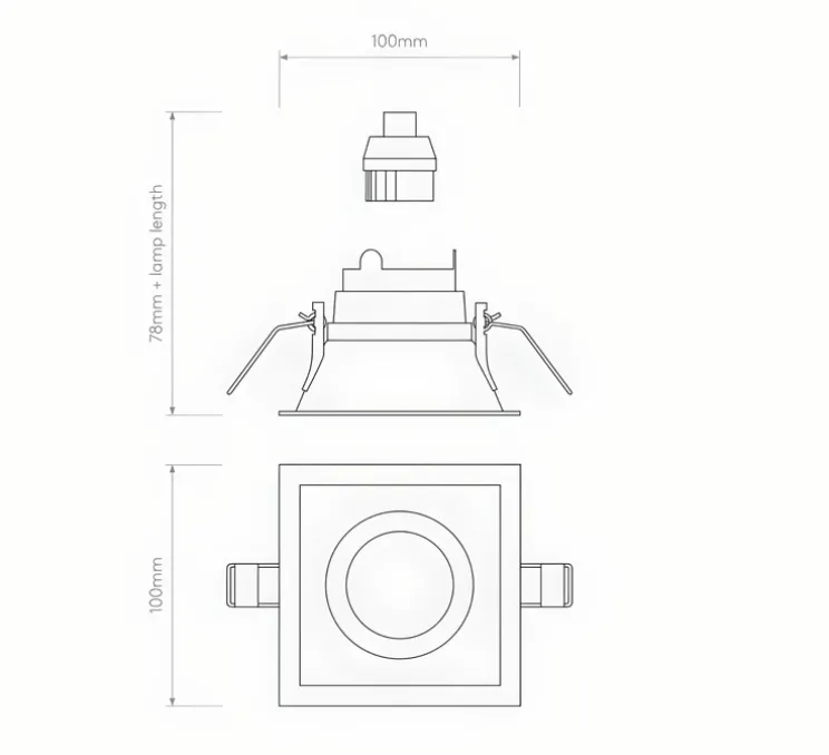 Spot encastrable, Minima Slimline Square Fixed Fire-Rated, blanc, IP65, L10cm, H7,8cm - ASTRO