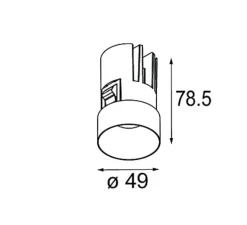 Spot encastrable, Minude Recessed Trimless 49 1x, noir chromé, IP54, LED, dim, 2700K, 564 lm, Ø4,9cm, H7,85cm - Modular
