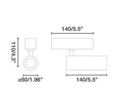 Spot encastrable, Neso Hole, noir mat, LED, 36°, dim, Dali, 3000K, 580 lm, L5cm, H11cm - Faro