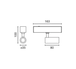 Spot encastrable, Neso Hole, noir mat, LED, 40°, dim, DALI, 3000K, 444 lm, ⌀3,5cm, H10cm - Faro