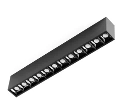 Spot encastrable, Neso Point 12, noir mat, LED, dim, Dali, 3000K, 580 lm, L32cm, H5,6cm - Faro