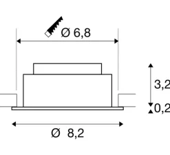 Spot encastrable, New Tria Universal 68, blanc, Led, 2500K/3000K/4000K, 540 /600 lm, Ø8,2cm, H3,4cm - SLV