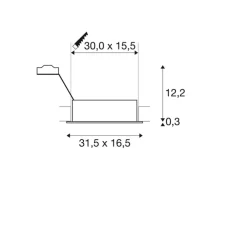 Spot encastrable, New Tria 300, blanc mat, L31,5cm, H12,5cm - SLV