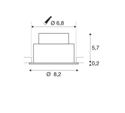 Spot encastrable, New tria 68, blanc, IP65, LED, 2700K, 530 lm, Ø8,2cm, H5,85cm - SLV