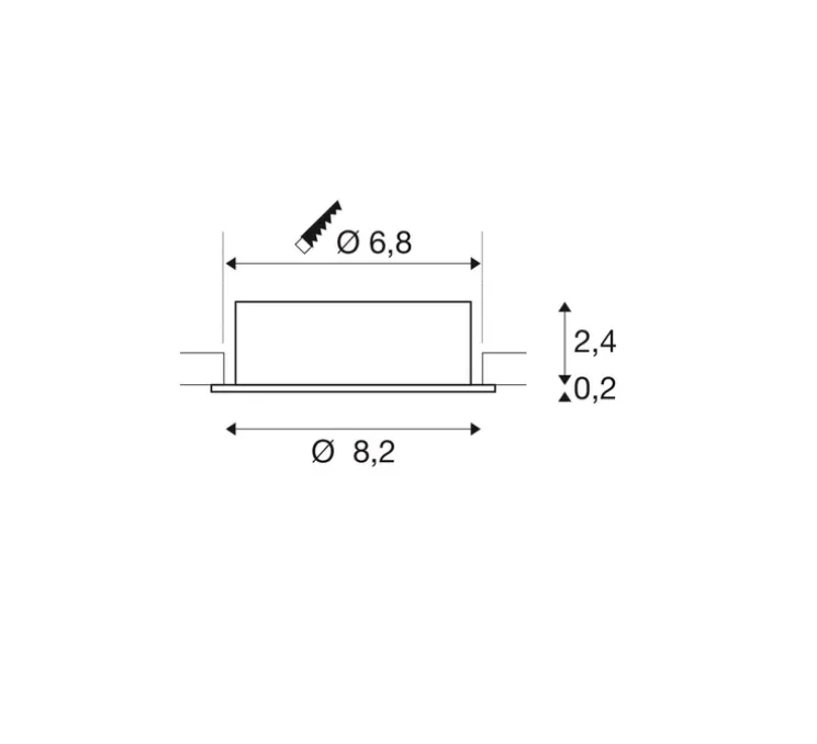 Spot encastrable, New Tria 68, blanc, Ø8,2cm, H2,6cm - SLV