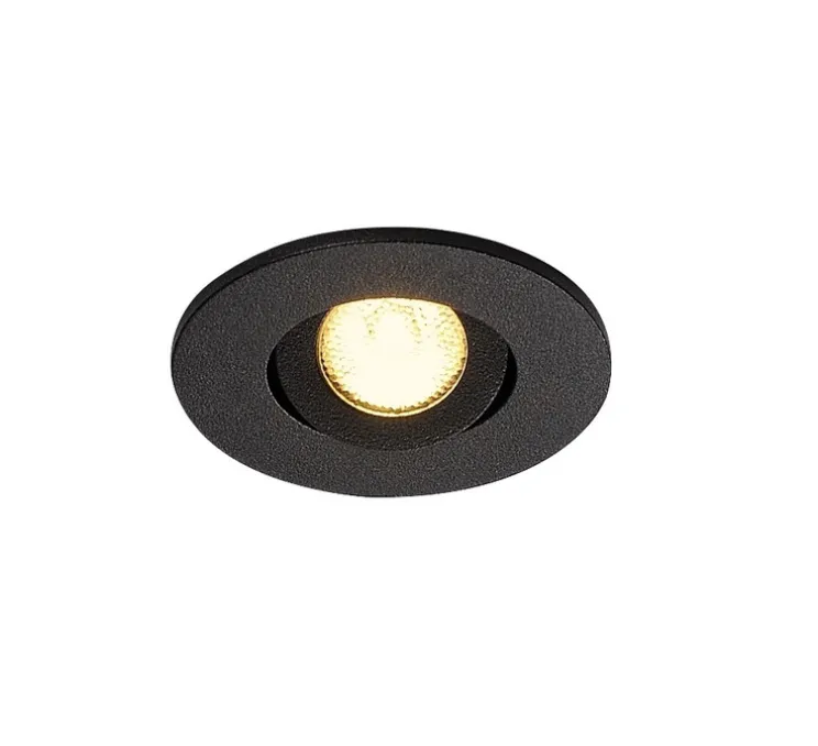 Spot encastrable, New Tria 45 simple, rond, CS, noir, IP44,LED, 3000K, 143lm, L5,2cm, H3,6cm - SLV