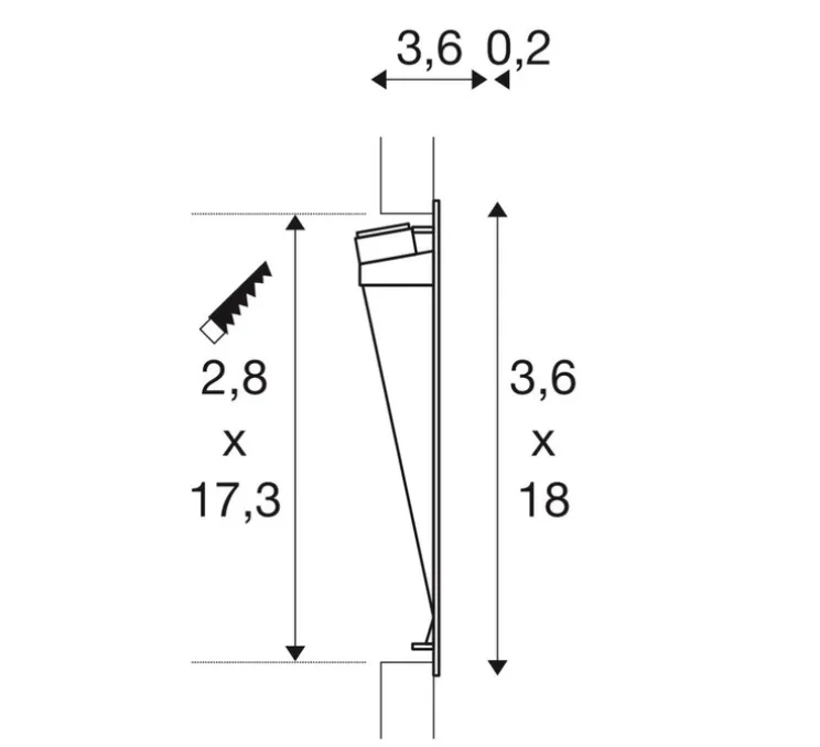 Spot encastrable, Notapo, blanc mat, LED, dim, 3000K, 6 lm, L3,6cm, H18cm-SLV