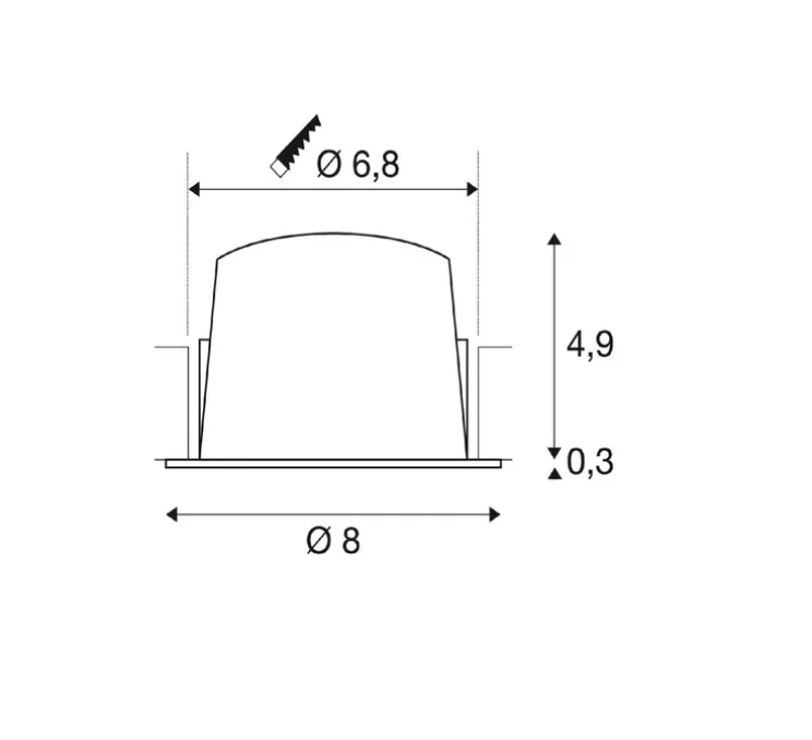 Spot encastrable, Numinos S, blanc, LED, 2700K, 720 lm, Ø8cm, H5,2cm - SLV