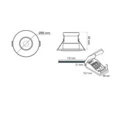 Spot encastrable, One, blanc, IP65, LED, dim, 3000K, 550 lm, Ø8,6cm, H5,5cm - Solum