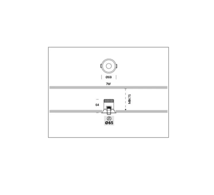 Spot encastrable, Optik 1, Non dimmable, blanc, IP 55, LED, 3000 K, 800 lm, 15°, Ø6,9cm, H7,5cm - Onok