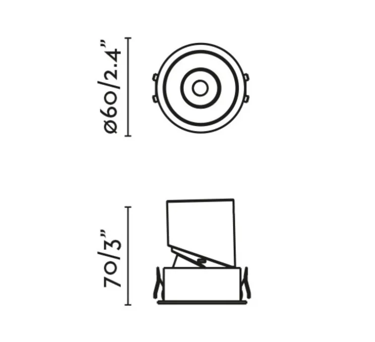 Spot encastrable, orientable, Lox, blanc, LED, dim, 2700K, 473 lm, Ø6cm, H7cm - Faro