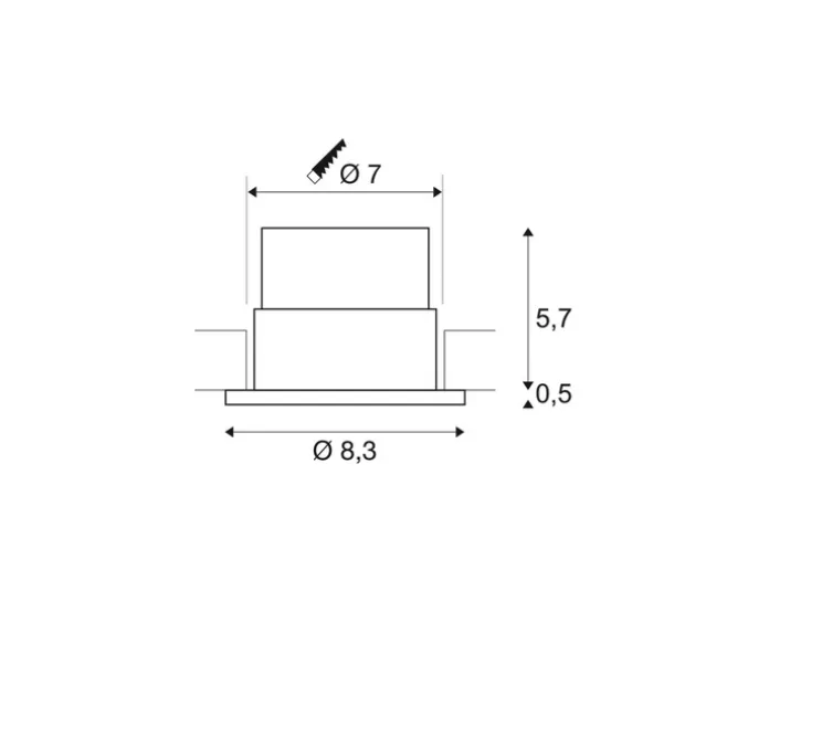 Spot encastrable, Patta-f, blanc, IP65, , 3000K, 860 lm, Ø8,3cm, H6,2cm - SLV