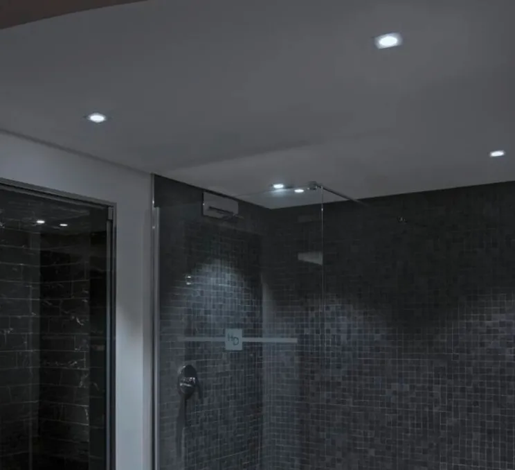 Spot encastrable, Patta-I, blanc intérieur or, IP65, LED, dim, 3000K, 440 lm, L8cm, H4cm - SLV