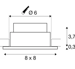 Spot encastrable, Patta-I, blanc intérieur or, IP65, LED, dim, 3000K, 440 lm, L8cm, H4cm - SLV
