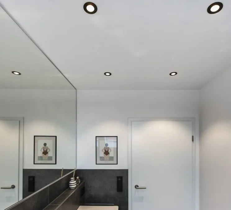 Spot encastrable, Patta-I, noir, IP65, LED, dim, 1800-3000K, 440 lm, Ø8cm, H4cm - SLV