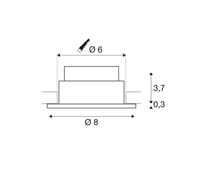 Spot encastrable, Patta-I, noir, IP65, LED, dim, 1800-3000K, 440 lm, Ø8cm, H4cm - SLV