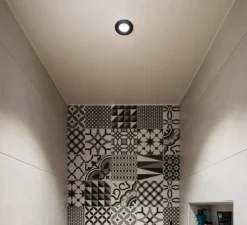 Spot encastrable, Patta-I, noir, IP65, Led, dim, 3000 k, 910lm, Ø8cm, H4,5cm - SLV