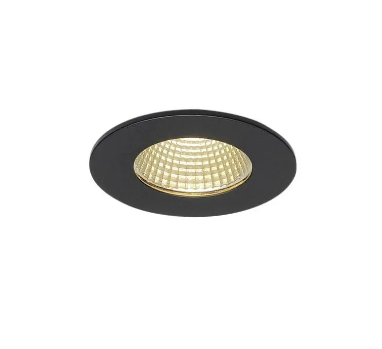 Spot encastrable, Patta-I, noir, IP65, Led, dim, 3000 k, 910lm, Ø8cm, H4,5cm - SLV