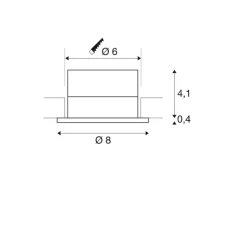 Spot encastrable, Patta-I, noir, IP65, Led, dim, 3000 k, 910lm, Ø8cm, H4,5cm - SLV
