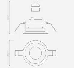 Spot encastrable, Pinhole Slimline Rond Ajustable, Fire Rating, blanc mat, IP20, Ø9cm, H12cm - Astro