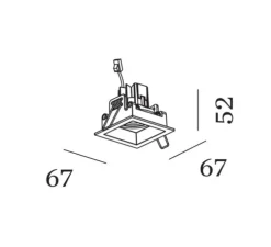 Spot encastrable, Plano Petit 1.0 LED, bronze, LED, 2700K, 540 lm, L6,7cm, H6cm - Wever&Ducré