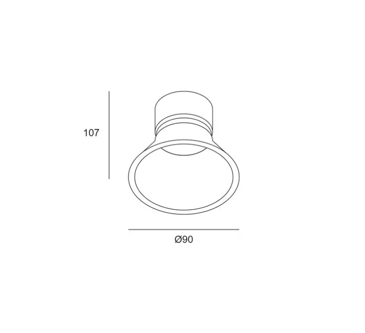 Spot encastrable, Play High Visual Comfort, noir, IP54, 28°, LED, 2700K, 523 lm, Ø9cm, H10,7cm - LEDS C4
