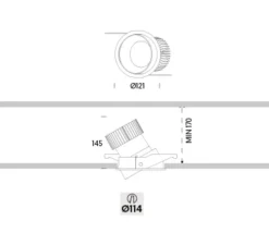 Spot encastrable, Ringo Tilt 2, Blanc satiné, LED, dim, 3000K, 1800 lm, Ø14,5cm, H12,1cm - ONOK