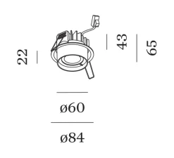 Spot encastrable, Rini 1.0 LED, noir, IP44, LED, 3000K, 500/680lm, Ø8,4cm, H6,5cm - Wever&Ducré