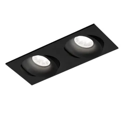 Spot encastrable, Ron 2.0 LED, noir, LED, 3000K, 2x570/770lm, L22cm, H8.5cm - Wever&Ducré
