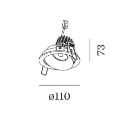 Spot encastrable, Rony 1.0 LED, blanc mat, LED, dim, 2700K, 710 lm, Ø11cm, H7,3cm - Wever&Ducré