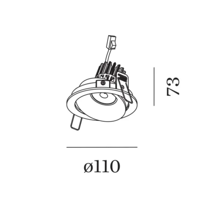 Spot encastrable, Rony 1.0 LED, blanc mat, LED, dim, 2700K, 710 lm, Ø11cm, H7,3cm - Wever&Ducré