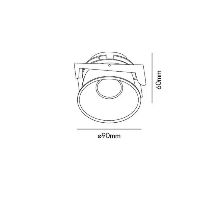 Spot encastrable, salle de bain, Fresh IP44, noir, Ø9cm, H6cm (hauteur plafond recommandée 14,5cm) - Faro