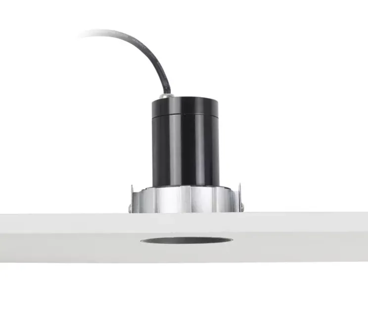 Spot encastrable, sans collerette, Fresh IP65, noir, Ø13,3cm, H12,5cm (hauteur plafond recommandée 14,5cm) - Faro