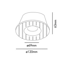 Spot encastrable, sans collerette, Fresh, blanc, Ø6cm, H6cm (hauteur plafond recommandée 14,5cm) - Faro