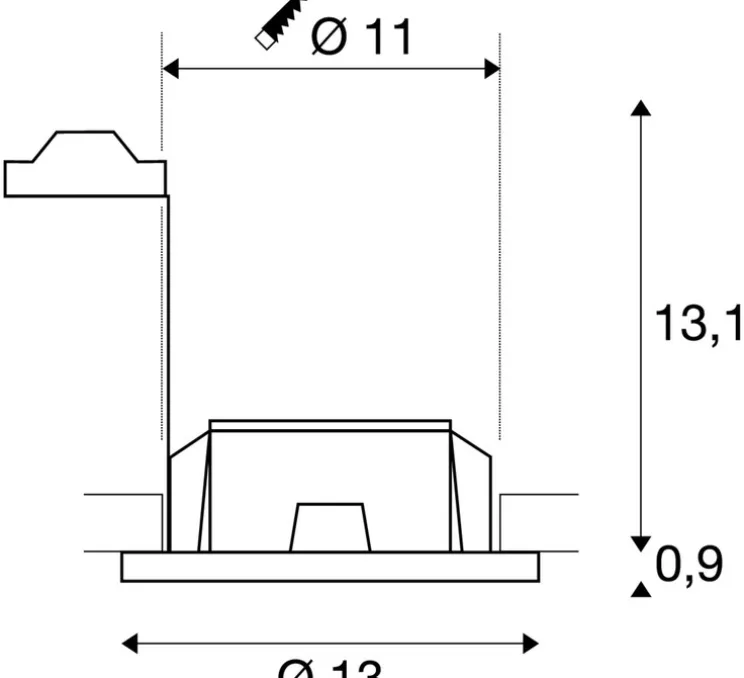 Spot encastrable, sans collerette, Plastra, plâtre, blanc, Ø13cm, H9cm - SLV