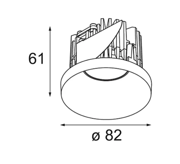 Spot encastrable, Smart Kup Recessed 82 1x, blanc, LED, dim, 2700K, 744 lm, Ø8,2cm, H6,1cm - Modular
