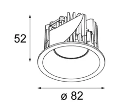 Spot encastrable, Smart Lotis 82, blanc, LED, 554lm,Ø8,2cm, H5,2cm - Modular