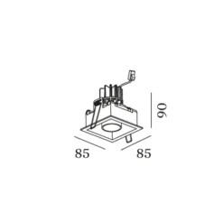 Spot encastrable, SNEAK TRIM 1.0, noir, LED, 3000K, 400/540lm, Ø8,5cm, H9cm - Wever&Ducré