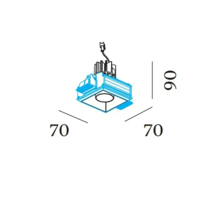 Spot encastrable, Sneak Trimless 1.0, noir et or, LED, dim, 2000-3000K, 365 lm, L7cm, H9cm - Wever&Ducré