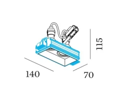 Spot encastrable, Stange 2.0 PAR16, or, L14cm, H11,5cm - Wever&Ducré